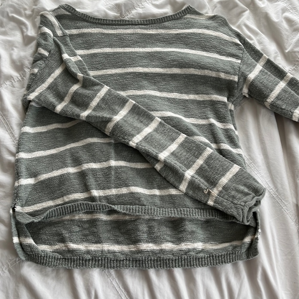 COPY - green and white striped sweater from H&M size L in girl